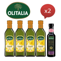 【Olitalia 奧利塔】頂級芥花油500mlx8瓶-禮盒組(+摩典那巴薩米可醋250mlx1瓶)