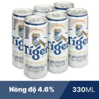 6 lon bia Tiger Bạc 330ml