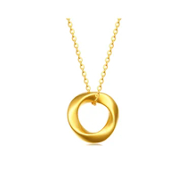 999 fine gold jewelry accessories 24k pure gold circle charms gold pendant for women
