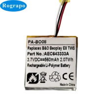 New 3.7V 560mAh AEC643333A Replacement Battery For Bang &amp; Olufsen Beoplay E8 TWS Bateria Batterie Batteries 3-wire