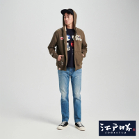 【EDWIN】江戶勝 男裝 太郎笑羔羊防寒連帽外套(中灰色)