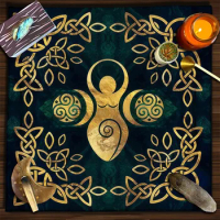 Tarot Tablecloth Wicca Pagan Spiral Goddess Altar Cloth Spiritual Oracle Card Pad Witchcraft Pendulum Astrology Divination Gift
