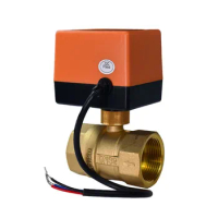 DQ220 Series Electric Ball Valve Air Conditioning System Electric Two-Way Valve Brass Internal Thread Connection