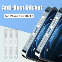 Cat Caw Integrated Phone Speaker Dustproof Net Sticker For iPhone 12 13 14 Plus Pro Max Cute Metal charging port Anti Dust Mesh
