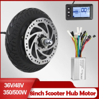 8inch Scooter Wheel Motor 36V 48V 350W 500W Brushless Motor with LCD Display for Electric Scooter Hub Motor Kit