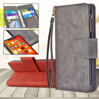 For Samsung A42 A12 5G A41 A21S A20e A40 Vintage Zipper Flip Leather Case Wallet Bag Detachable Phone Cover