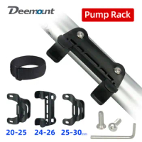 Bicycle Pump Bracket Holder W Hook Loop Strap Fixation Bike Inflator Stand Rack 20-30mm Dia. Pump Fits