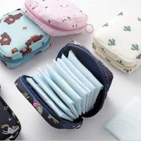 Diaper Sanitary Napkin Storage Bag Canvas Pad Makeup Bag Coin Purse Jewelry Organizer Credit Card Pouch Tampon Packaging Bags