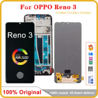6.4'' Original AMOLED For OPPO Reno 3 CPH2043 LCD Display Screen Touch Digitizer Assembly For OPPO Reno3 4G 5G LCD With Frame