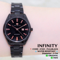 Jam tangan original INFINITY wanita pria unisex tanggal aktif stailess anti air free box IF050