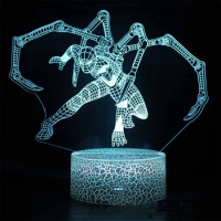 Hot toys Anime Character SpiderMan Lamp 3D LED Lights Kids Bedroom Lamp LED Toy Model Decoration Kids Gift