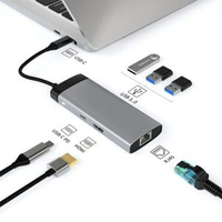 爆款type-c擴充套件塢usb hub拓展塢無線充usb擴充套件器多功能