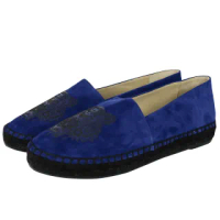 【KENZO】虎頭麂皮草編底樂福鞋(法國藍France Blue)