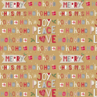BUY 3 GET 4 Kertas Kado Natal Harvest Xmas Joyland Brown