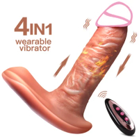wearable dildo Realistic Dildo Vibrator for Women Sex Toys Heating Big Cock Remote Control Penis Telescopic Female Stimulator