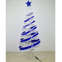 4尺LED典雅盤旋聖誕樹(藍銀)，聖誕燈飾/聖誕佈置/擺飾/掛飾/造型燈/LED燈，X射線【X653597】