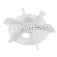 Y112 Replacement White Plastic Inner Dia 2.8cm Six Impeller Motor Fan Blade