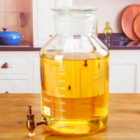玻璃防漏油瓶帶刻度耐熱儲油罐家用泡酒瓶大容量廚房食用油桶帶蓋