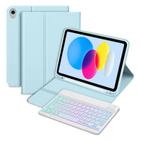 Magic Keyboard Wireless Keyboard with Magnetic Keyboard Case Bluetooth-Compatible RGB Keyboard for iPad 10th Generation 10.9inch