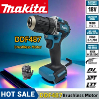 Makita DDF487 18V brushless electric drill, suitable for five-rope impact drill of decoration team, uses 18V Makita battery.