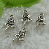 680 PCS Antique Silver Alloy Flower Charms Pendant 15x9MM DIY Jewelry Making #3700