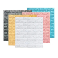 10PCS 3MM 3D Wallpaper PE Foam Wall Sticker Self Adhesive Peel and Stick Sticker Brick Wall Paper for Living Room