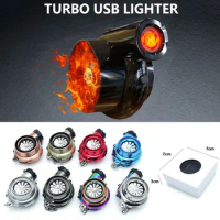 Turbine Lighter Turbo Cigarette Lighter USB Charging Keychain Metal Keychain Pendant Car Modified Creative Gifts Costume Props