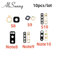 AliSunny 10pcs Back Camera Glass Lens for Samsung Galaxy S9 S8 S10 Plus Note 8 9 10 Rear Frame Cover 3M Sticker