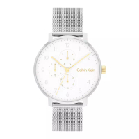 Calvin Klein Jam Tangan Unisex Calvin Klein Stun 25200405 Silver White Dial Mesh Strap