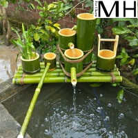 竹子流水  竹子擺件 魚缸石槽  竹子過濾器流水循環增氧