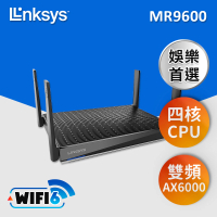 【Linksys】MR9600 雙頻 AX6000 WiFi 6 路由器 iMESH一鍵建立MESH網路(MR9600-AH)
