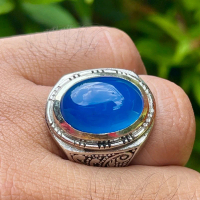 Cincin Batu Akik Spirtus Biru Mizone Size Kantoran