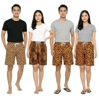 Celana Kolor Pendek Batik Boim Pria Wanita Dewasa - Batik 3/4 All Size fit to XL Putih
