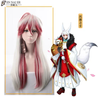 Onmyoji nu X Boku SS White Red Ombre Long Synthetic Wig Cosplay Anime Hair Wigs + Wig Cap