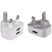 2X Universal USB Uk Plug 3 Pin Wall Charger Adapter With USB Ports Travel Charger Charging For Phone Ipad(1 Port&amp;2 Port)