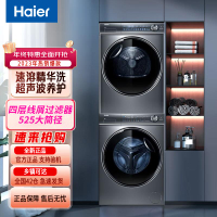 海爾旗艦版洗烘套裝368+376精華洗洗衣機智能投放雙擎熱泵干衣機