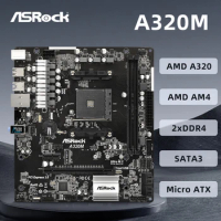 ASROCK A320M Motherboard Socket AM4 Supports R9 3900X R7 3800X Ryzen 5 2600X 2500X CPU AMD Promontory A320 2 x DDR4 Micro ATX