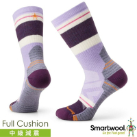 【SmartWool】女 美麗諾羊毛 機能戶外中級減震中長襪-土星紋(2雙入)_SW001583-L46 紫色