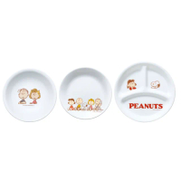 【CorelleBrands 康寧餐具】SNOOPY FRIENDS 3件式碗盤組(C07)