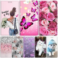 Flower Flip Phone Shell For Case Apple iPhone SE 2020 XR 13 12 Pro Max 6 6S 7 8 11 Cute Rose Butterfly Wallet Leather Capa D08G