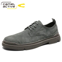 Camel Active New Men's Casual Shoes Leather Spring/Autumn Business Wedding Retro Lace-up Breathable Men Loafers D2208484
