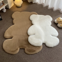 動物地毯臥室ins小熊家用室內裝飾品仿兔毛地墊毛絨房床邊墊