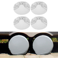 4Pcs 27"-29" Wheel Tire Tyre Silver Protection Cover For Car Jeep RV SUV Truck Trailer