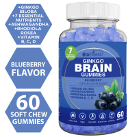 Biofinest Ginkgo Biloba Brain Gummy Supplement - Ashwagandha Vitamin C D B6 B12 - Enhanced Absorptio