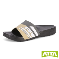 ATTA 運動風圖紋室外拖鞋-卡其灰