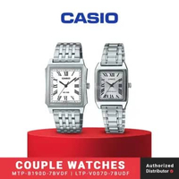 Jam Tangan Analog Couple Casio Vintage Tank MTP-B190D-7BVDF & LTP-V007D-7BUDF Original Stainless Ste