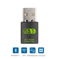Driver Free 600Mbps WIFI USB Bluetooth-compatible Adapter BT Wifi USB Dongle Dual Band LAN Ethernet Adapter USB Network Card