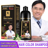 3 In 1 Hair Color Shampoo Black Hair Dye Covering White Hair Plant Hair Dye Fast Hair Dye Cream DIY Coloring Washing Dying Care