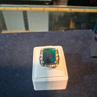 bacan doko cutting octagon ring perak mewah garansi natural