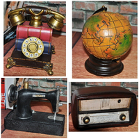 美式復古收音機電話機留聲機模型攝影道具酒吧網咖桌面裝飾品擺件